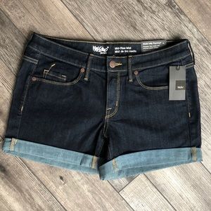 Navy Mid-Rise Jean Shorts